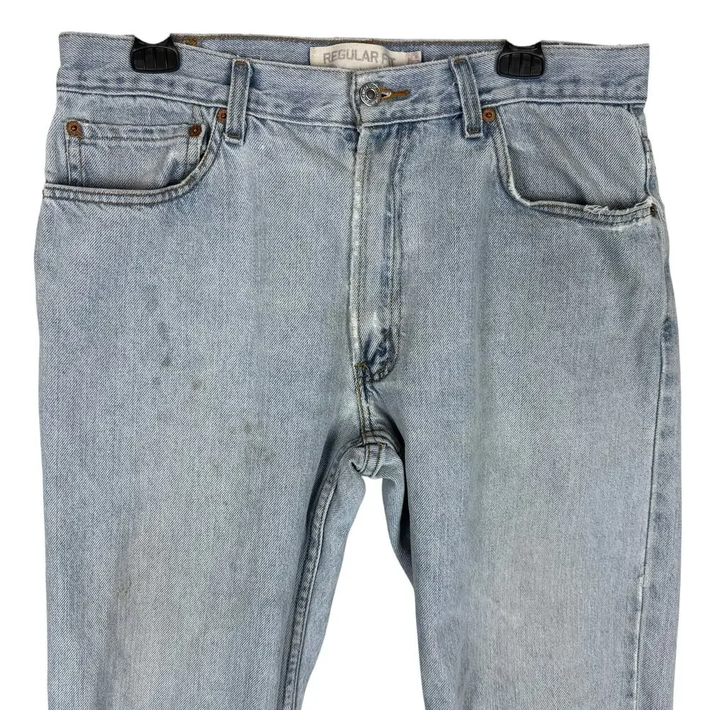 Levi's 505 Jeans Men 34x29 Blue Denim Stonewash Regular Fit Straight Leg Zip Fly